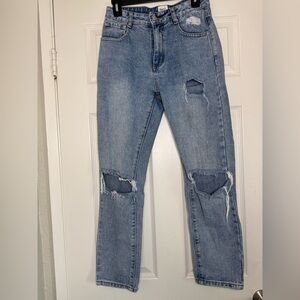 Princess Polly Blue Distressed Women's Jeans High Rise